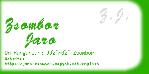 zsombor jaro business card